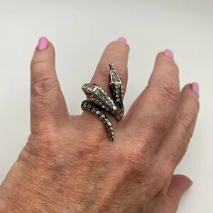 Amrita Singh Crystal Two-Head Snake Ring